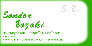 sandor bozoki business card