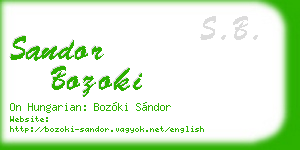 sandor bozoki business card